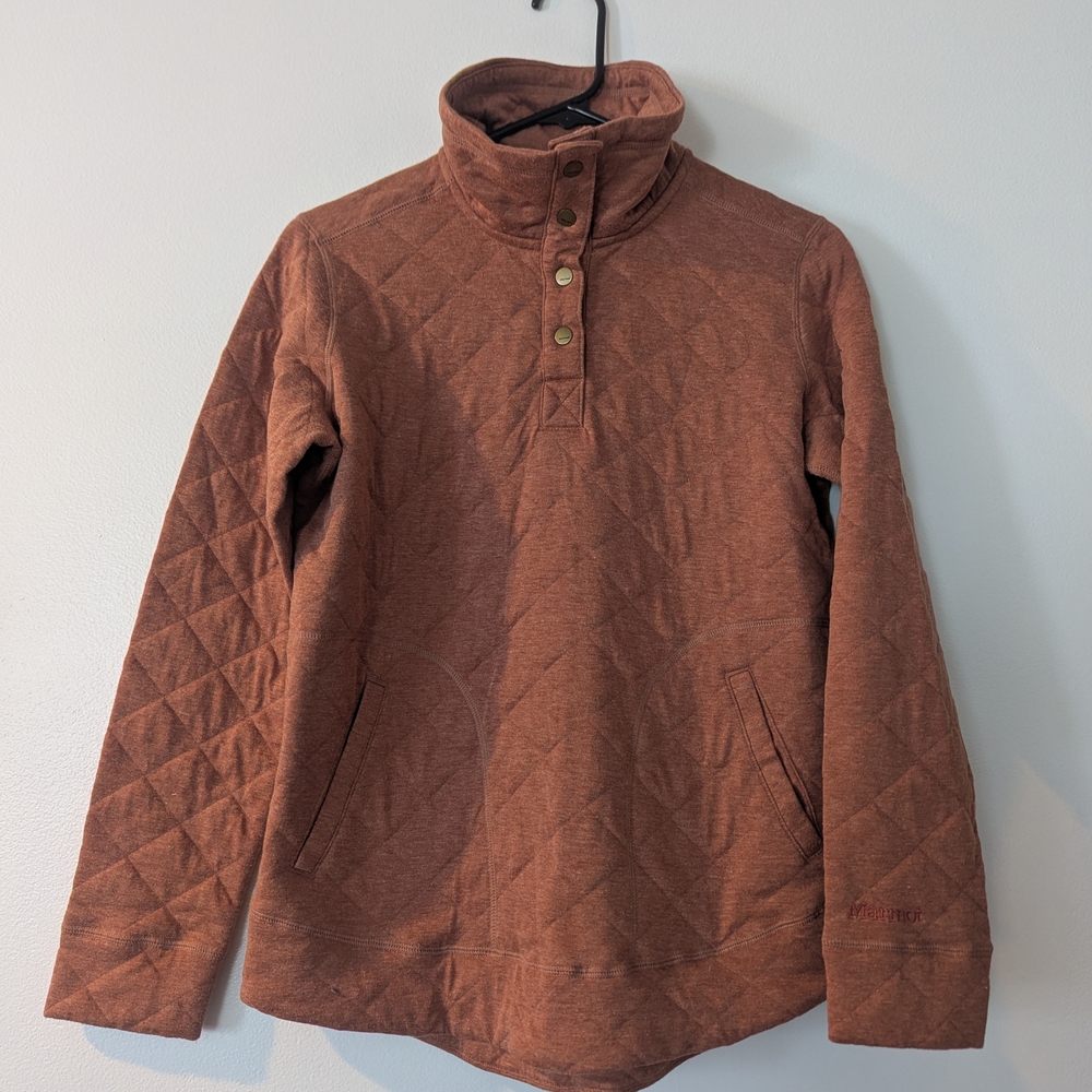 Marmot Heathered Pink Quilted Sweatshirt